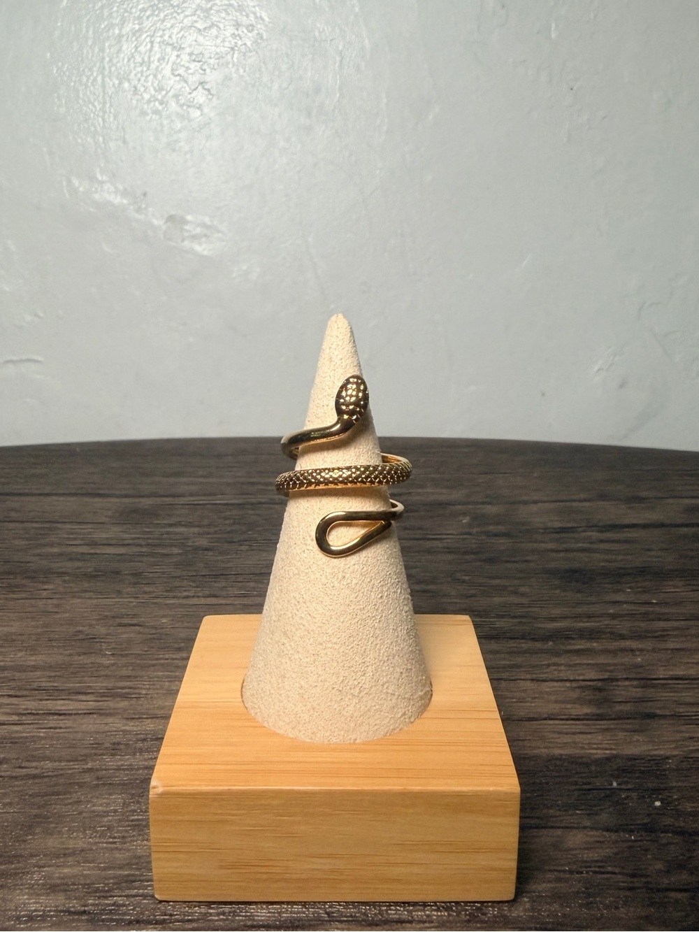 Gold Snake Wrap Ring - Gold Tone